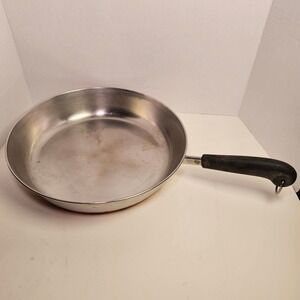 Revere Ware 12 Inch Skillet Frying Pan Copper Clad Bottom Stainless Steel USA